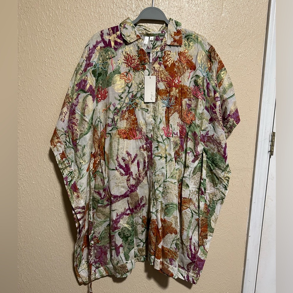 Buby.s Button Front Kaftan Dress With‎ Belt Size Large